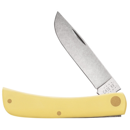 CASE CUTLERY Knife, Yellow Synthetic Cv Sod Buster Jr. 00032